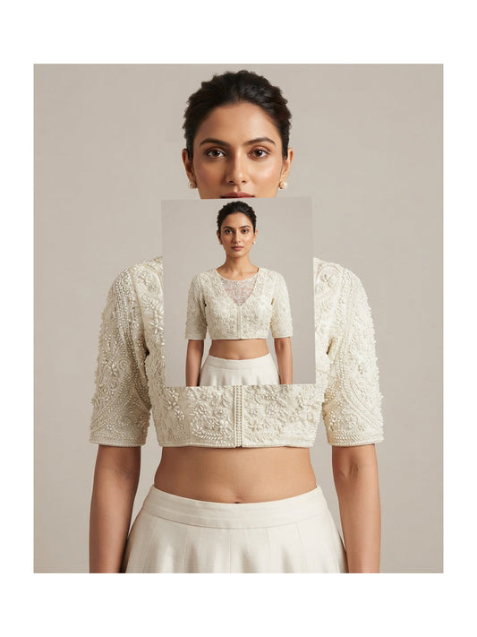 Pearl Blouse with elbow sleeves