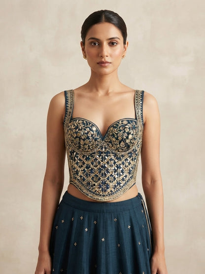 Mirror with thread work corset