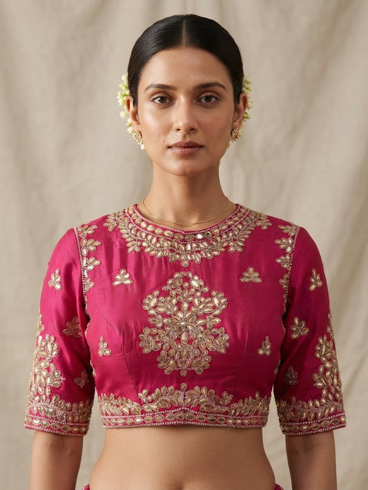 High Neck Gota Patti blouse